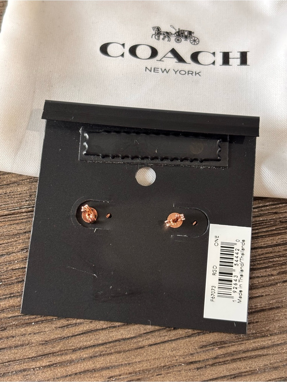 🆕 NWT Coach Rose Gold Open Circle Halo Logo Earrings ✨ Retail $88 - Picture 2 of 5